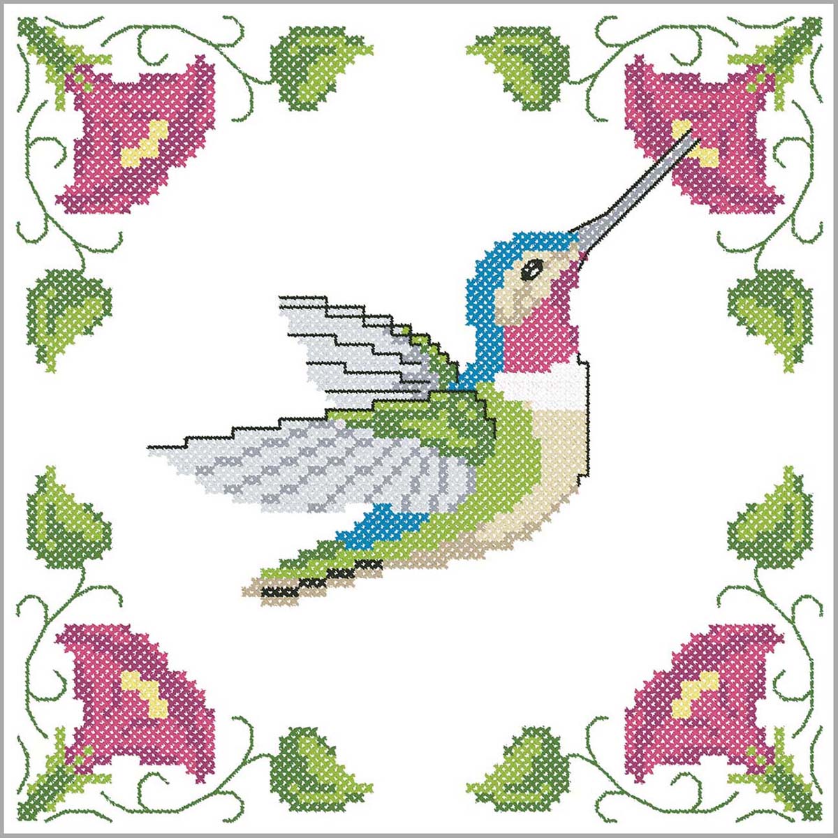 Herrschners  Hummingbird Flutter Stamped Cross-Stitch
