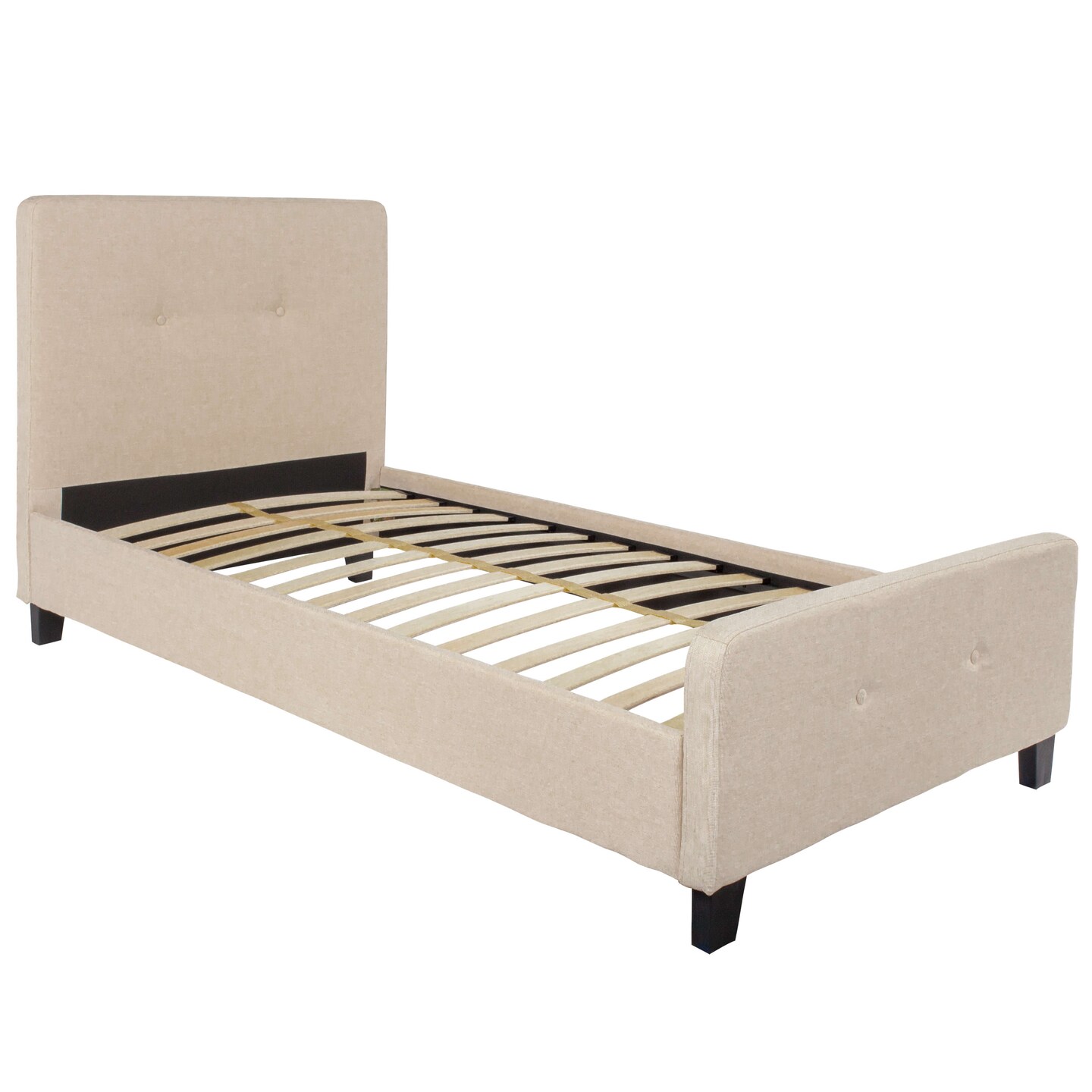 Merrick Lane Clarendon Platform Bed Contemporary Tufted Upholstered Platform Bed with Footboard