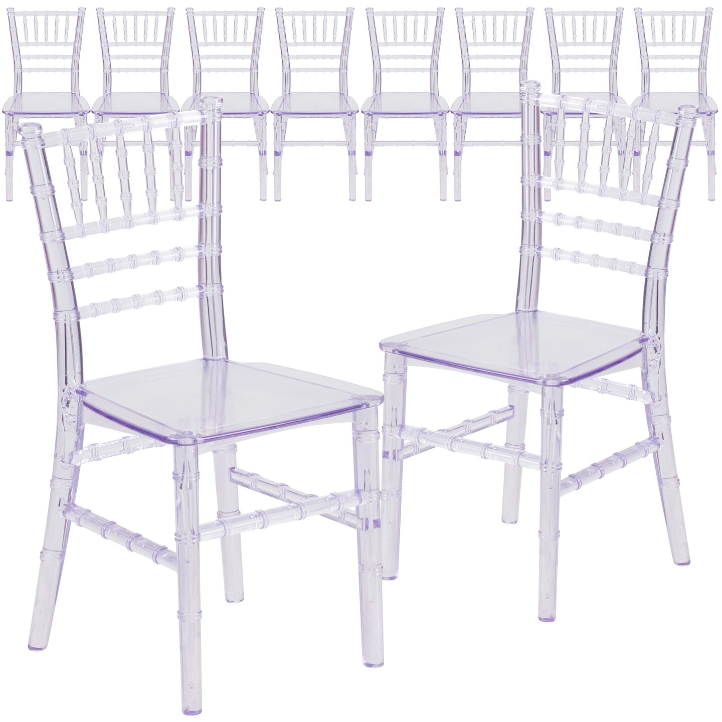 Emma and Oliver 10 Pack Child&#x2019;s All Occasion Resin Chiavari Chair for Home or Home Based Rental Business
