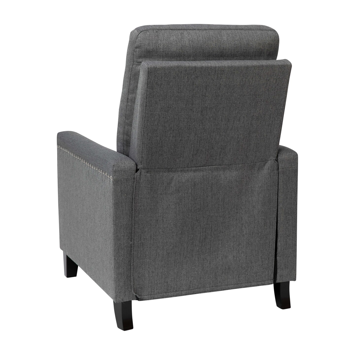 Merrick Lane Renza Transitional Pushback Recliner with Pillow Style Back and Accent Nail Trim - Manual Recliner
