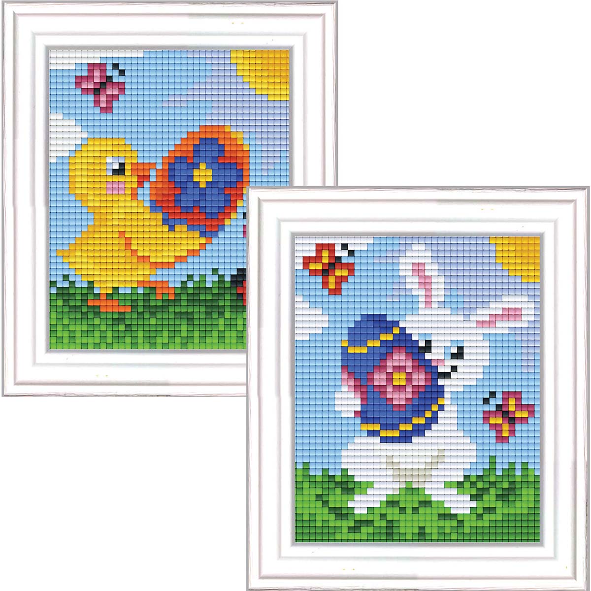 PixelHobby Easter Chick &#x26; Bunny, Set of 2 Mosaic Art Kit