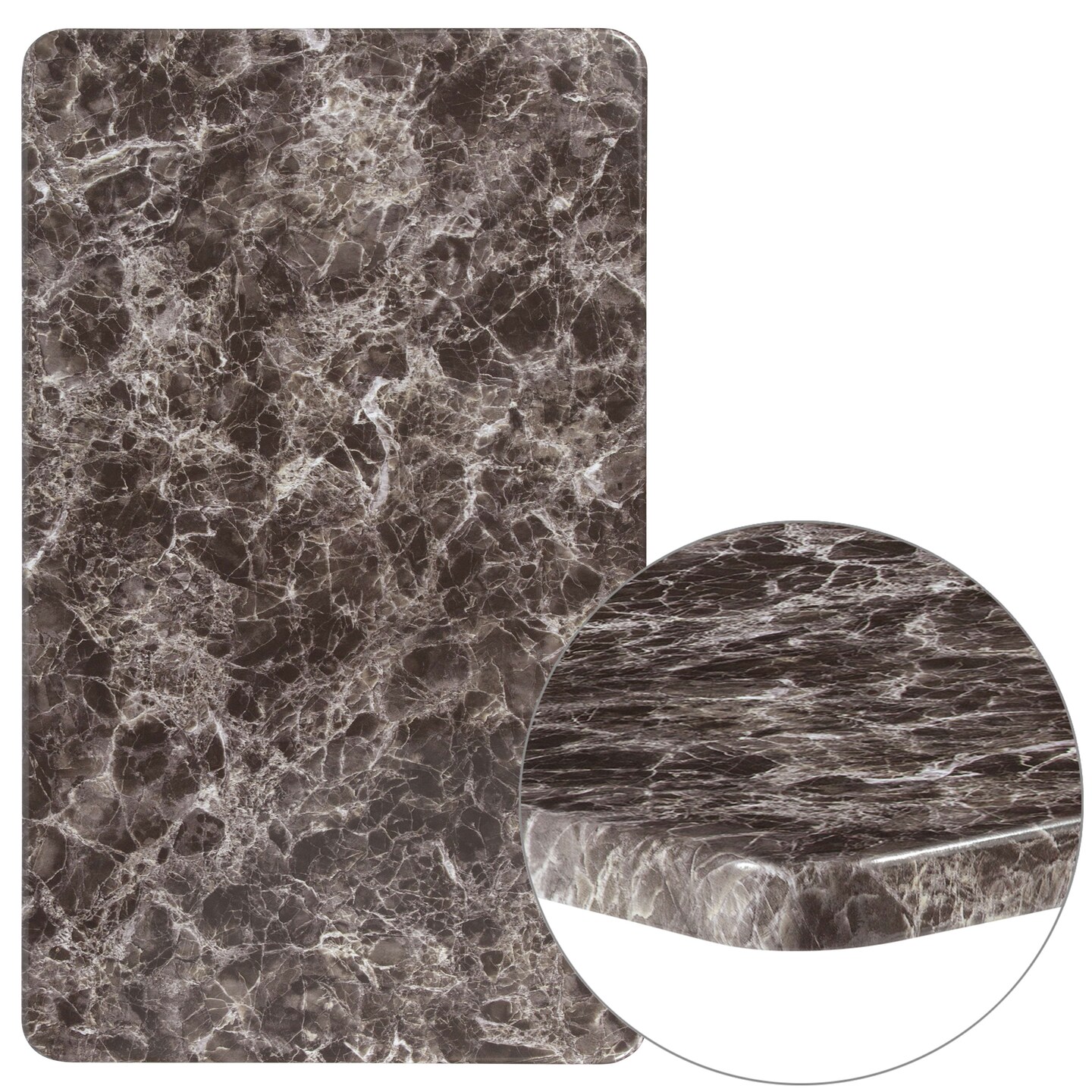 Emma and Oliver Gray Marble PVC Restaurant Dining Table Top