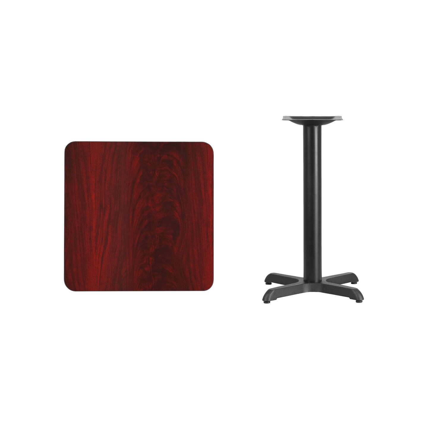 Emma and Oliver 24" Square Laminate Table Top with 22"x22" Table Height Base