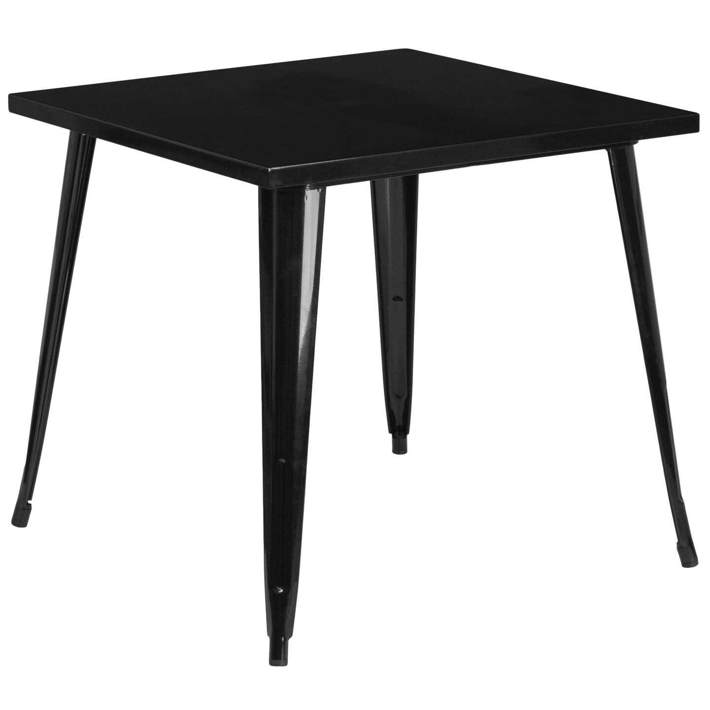 Merrick Lane Baird 31.75" Square Metal Dining Table for Indoor and Outdoor Use