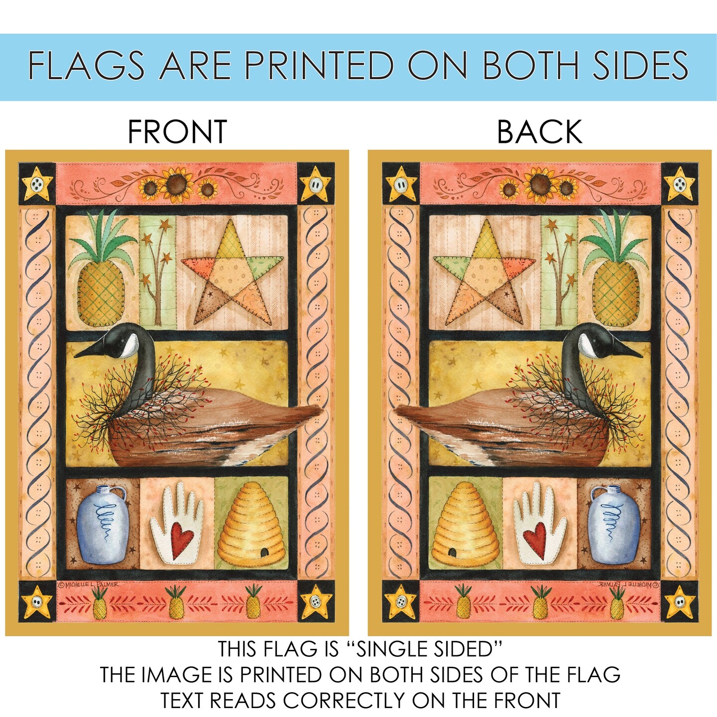Welcome Goose Decorative Bird Flag