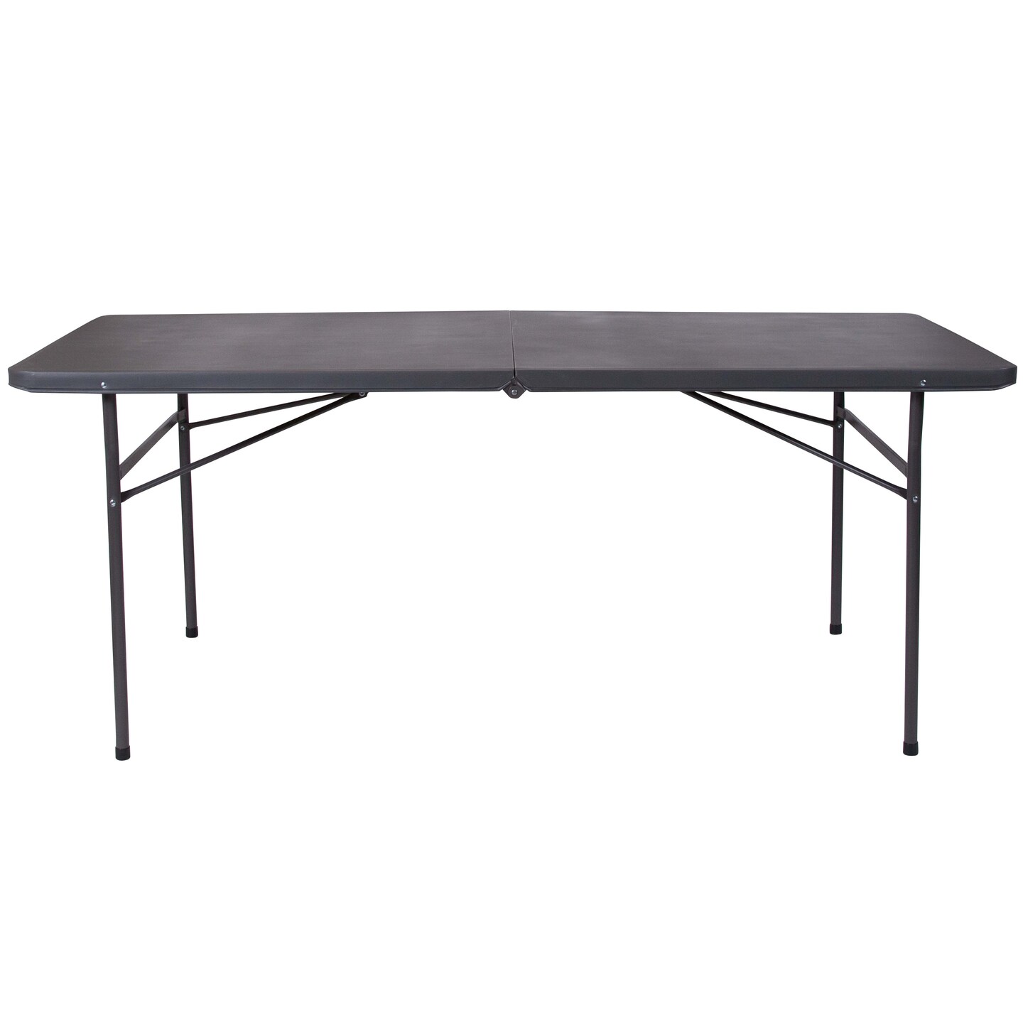 Emma and Oliver 6-Foot Bi-Fold Plastic Banquet and Event Folding Table with Handle