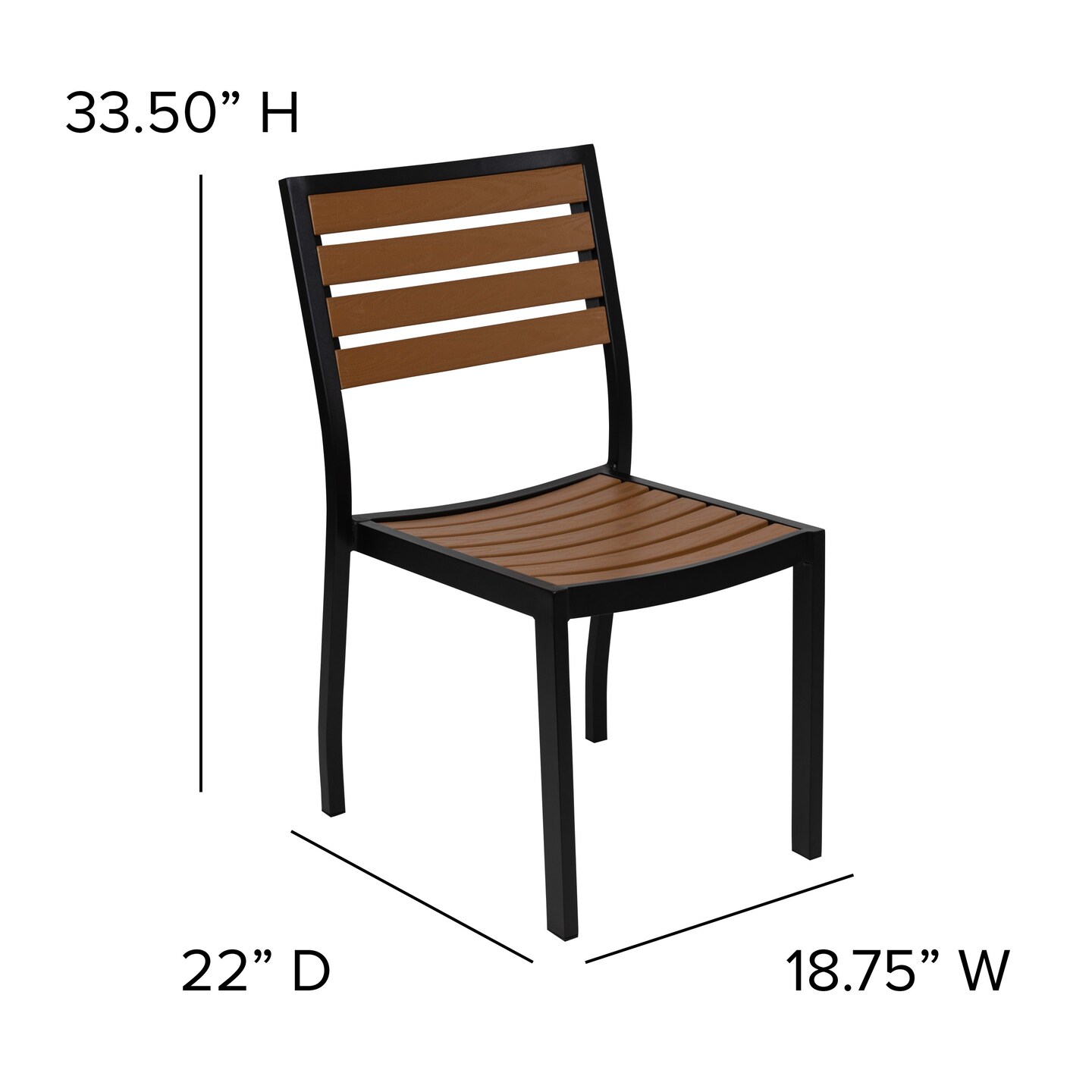 Merrick Lane Kersey 3 Piece Patio Table and Chairs Set Faux Wood And Metal Indoor/Outdoor Table and Chairs with All-Weather Purpose
