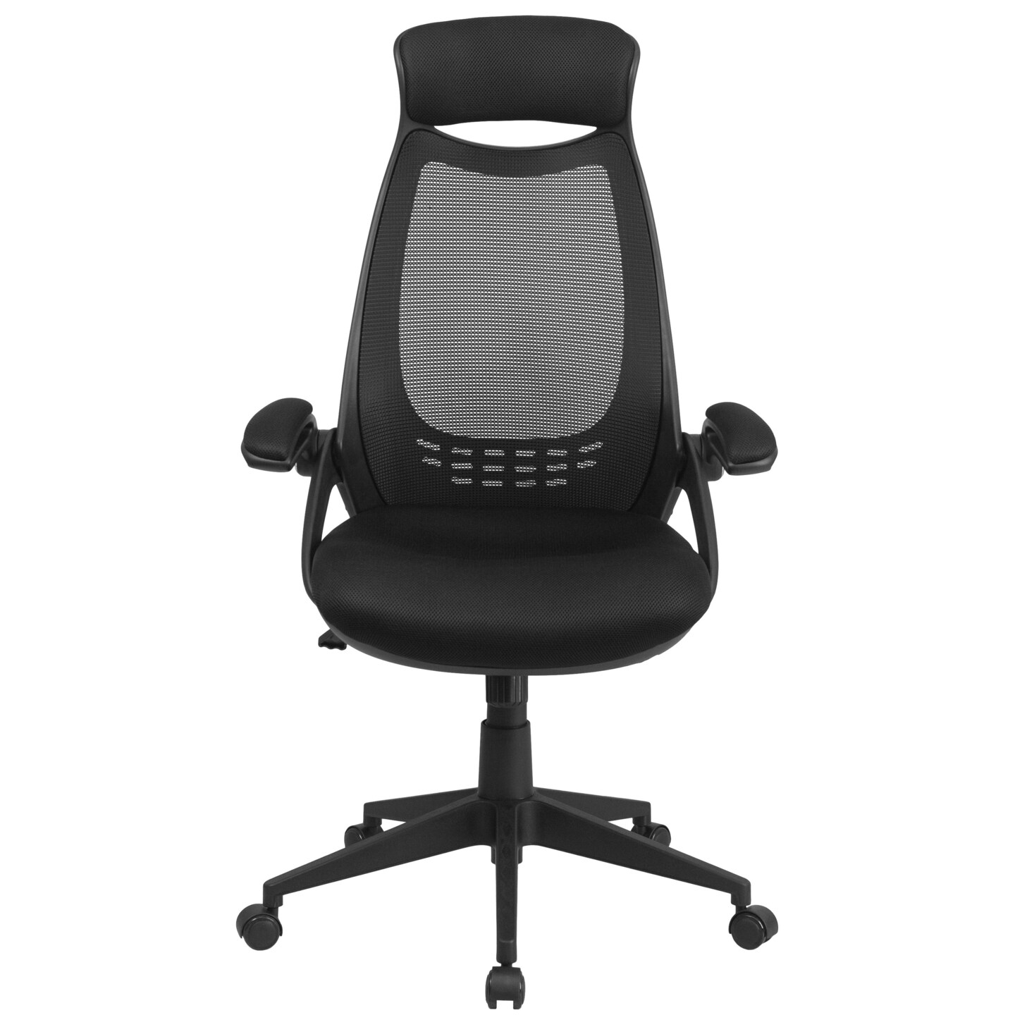 Emma and Oliver High Back Mesh Executive Swivel Office Chair with Flip-Up Arms