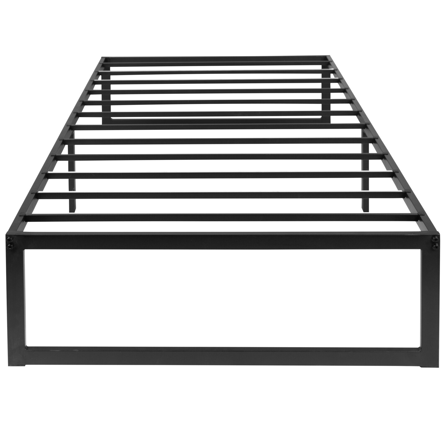 Merrick Lane Varallo 14 Inch Steel Bed Frame With Steel Slat Support For Any Mattress (No Box Spring Required)