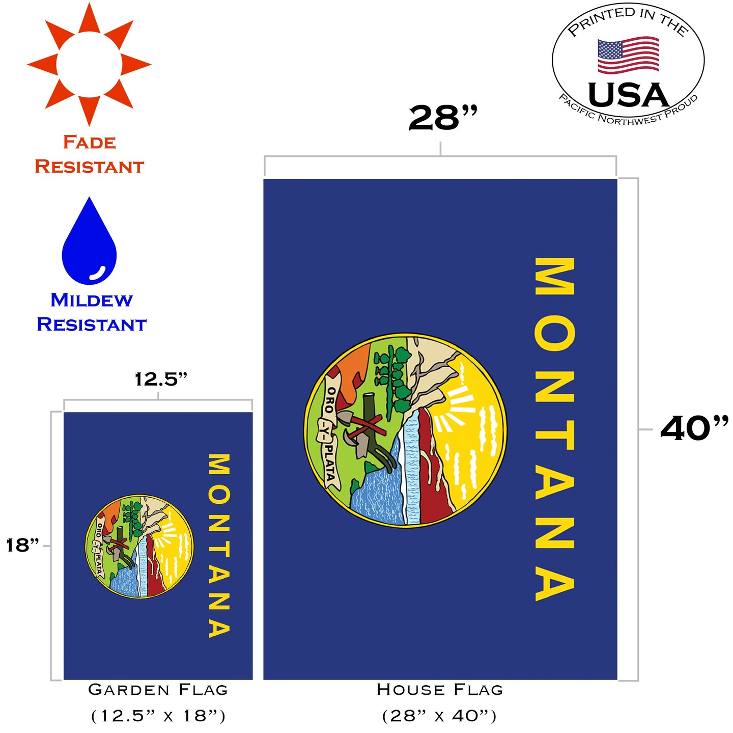 Montana State Flag Decorative  Flag