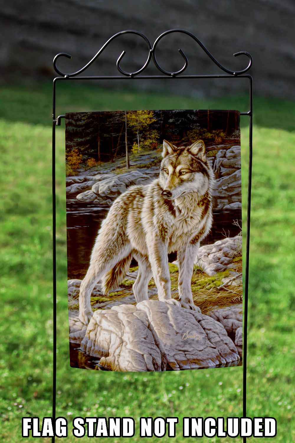 Courage Wolf Decorative Wold Flag