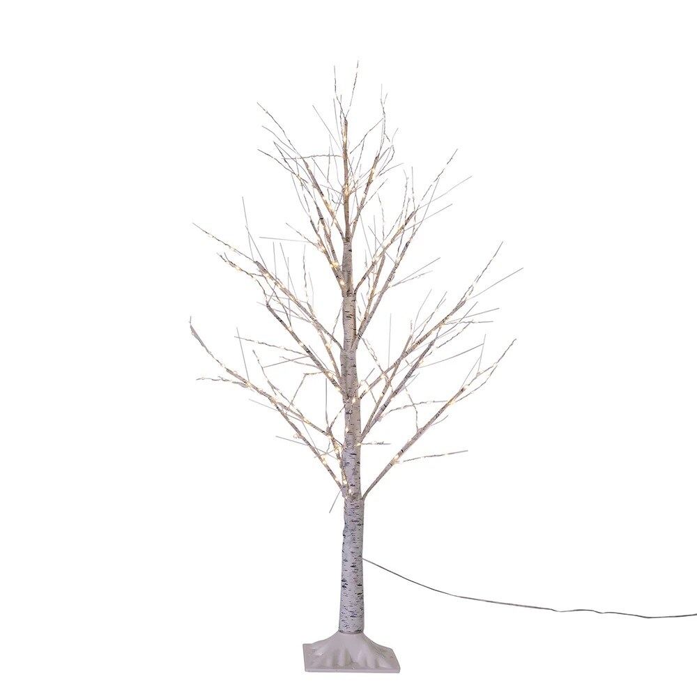 KSA 4&#x27; Pre-Lit Twinkle White Birch Twig Artificial Christmas Tree, Warm White LED Lights