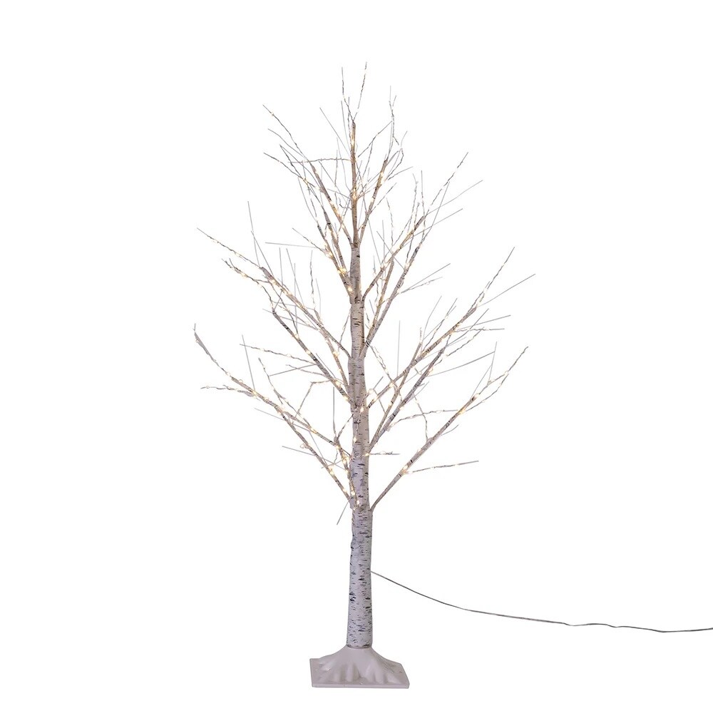 KSA 4&#x27; Pre-Lit Twinkle White Birch Twig Artificial Christmas Tree, Warm White LED Lights