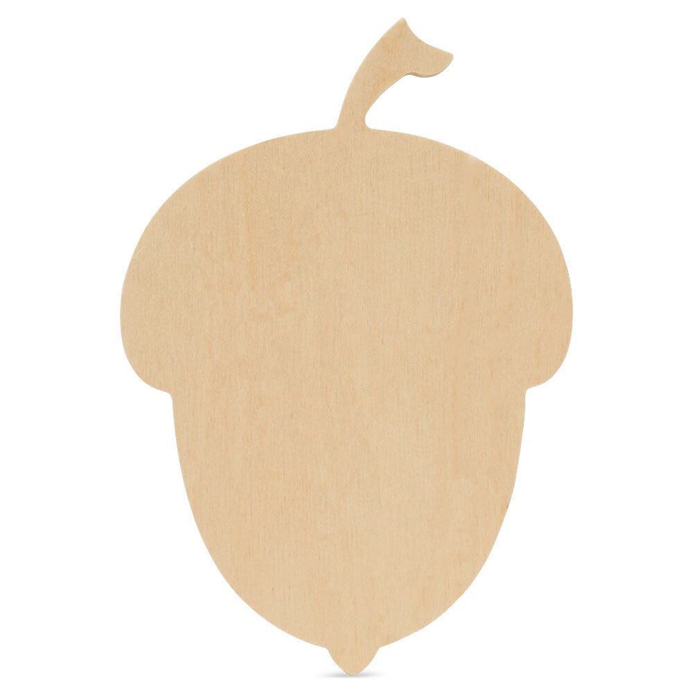 Acorn Shape Wood Cutout, Multiple Sizes, Unfinished for Autumn Crafts | Woodpeckers