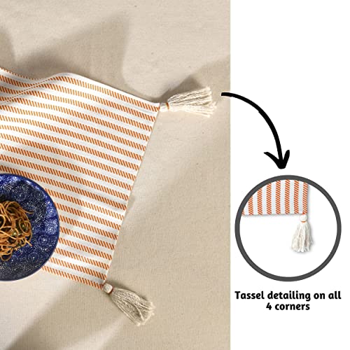 Fall Table Runner 72 Inches Long for Fall Décor, 100% Cotton Thanksgiving Table Runner for Fall Decorations for Home, Table Runner Fall or Boho Table Runner, Fall Runner (Russet Orange)