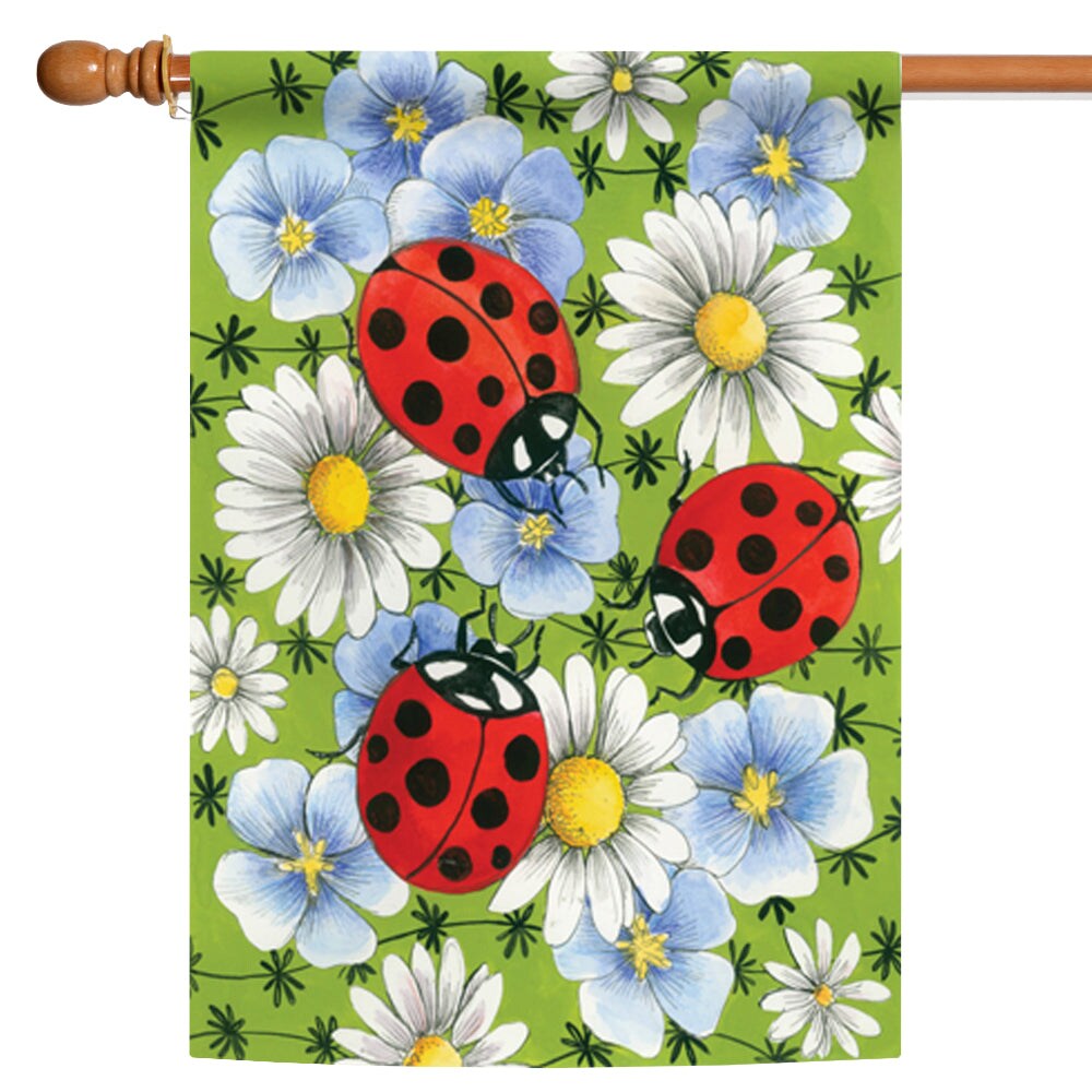 Flowers &#x26; Ladybugs Decorative Ladybug Flag