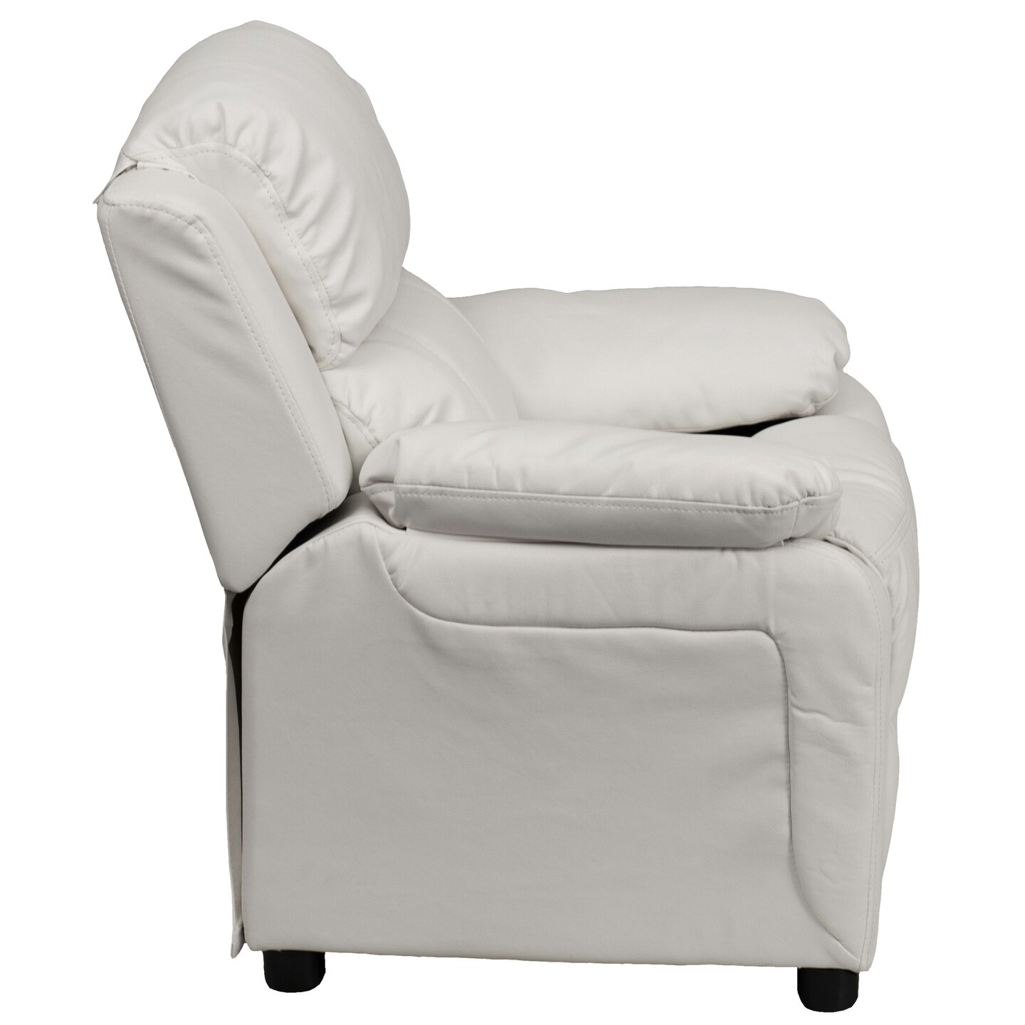 Emma and Oliver Deluxe Padded Contemporary Kids Recliner with Storage Arms