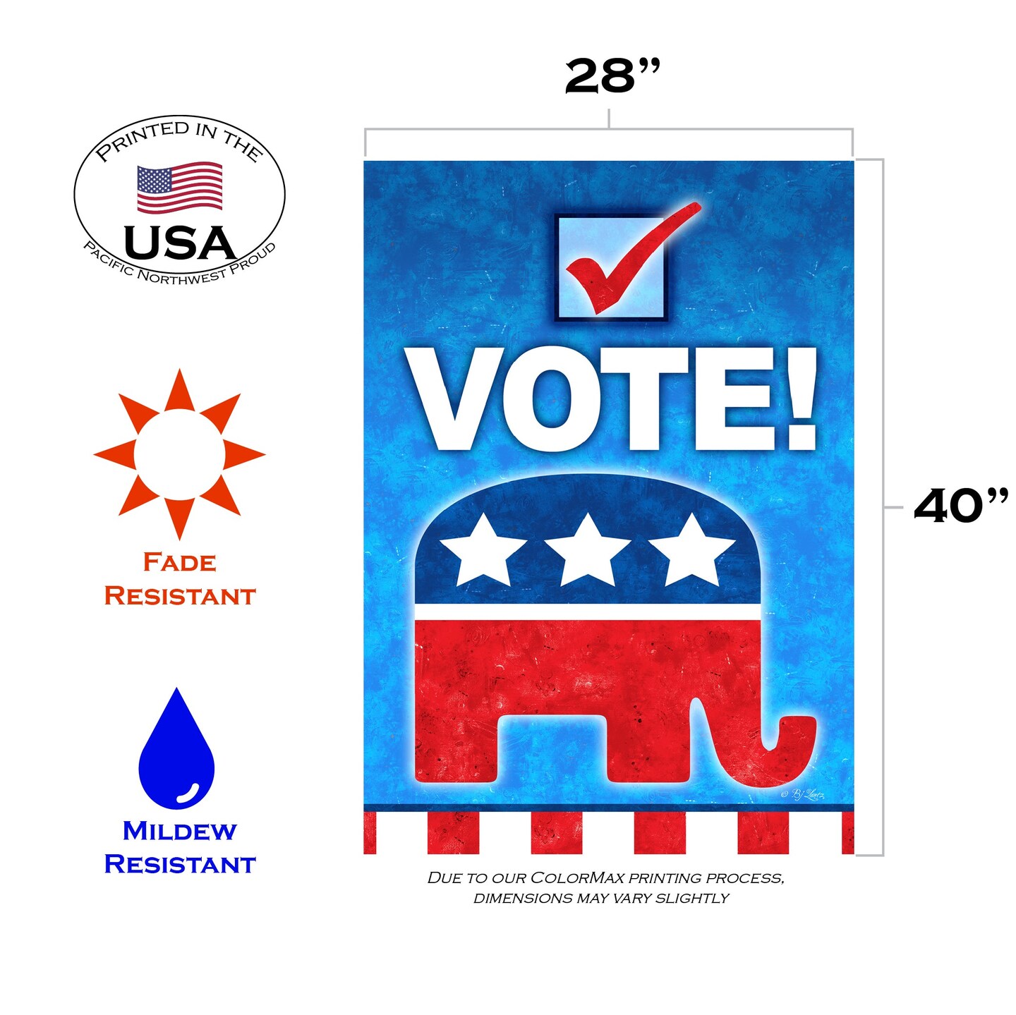 Vote Republican Decorative Republican Flag