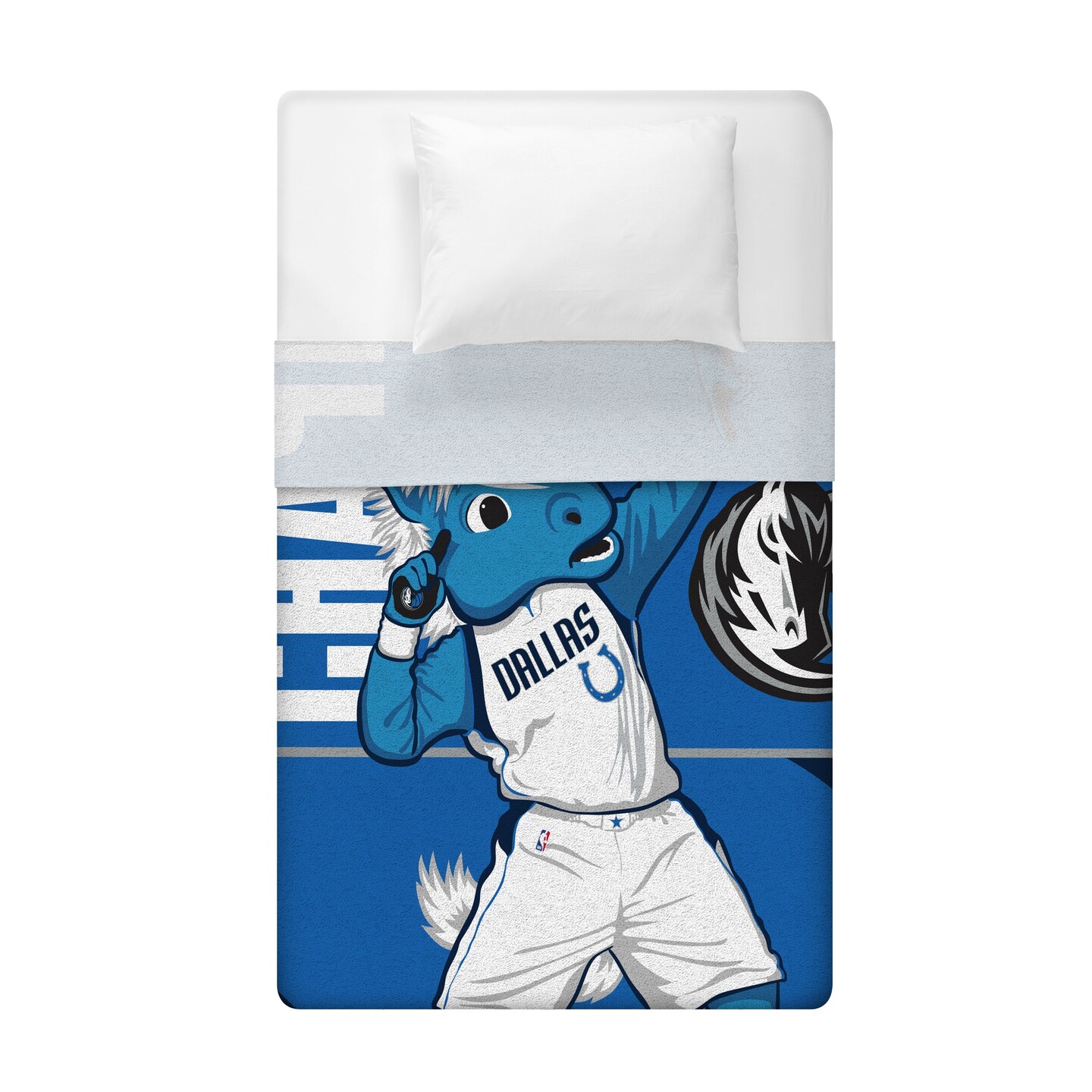 Sleep Squad Dallas Mavericks Champ Mascot 60&#x201D; x 80&#x201D; Raschel Plush Basketball Blanket