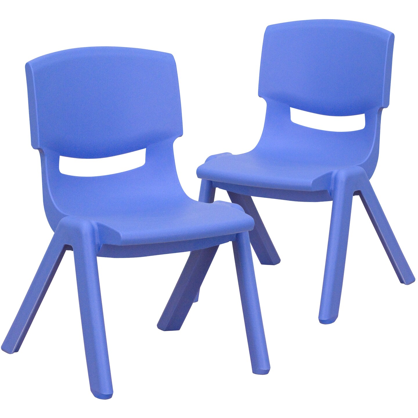 Emma and Oliver 2 Pack Plastic Stackable School Chair with 10.5&#x22;H Seat, Preschool Chair