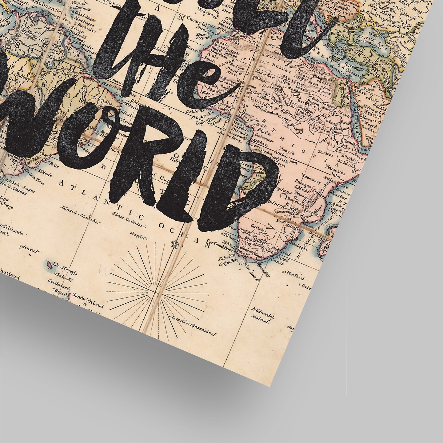 Lets Travel The World Bw by Motivated Type  Poster Art Print - Americanflat
