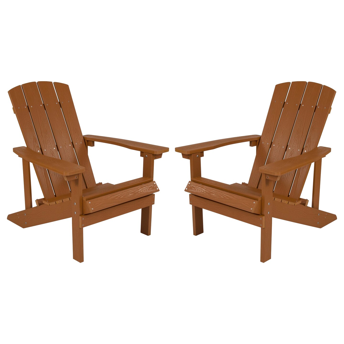 Emma and Oliver 2 Pack Outdoor All Weather Poly Resin Wood