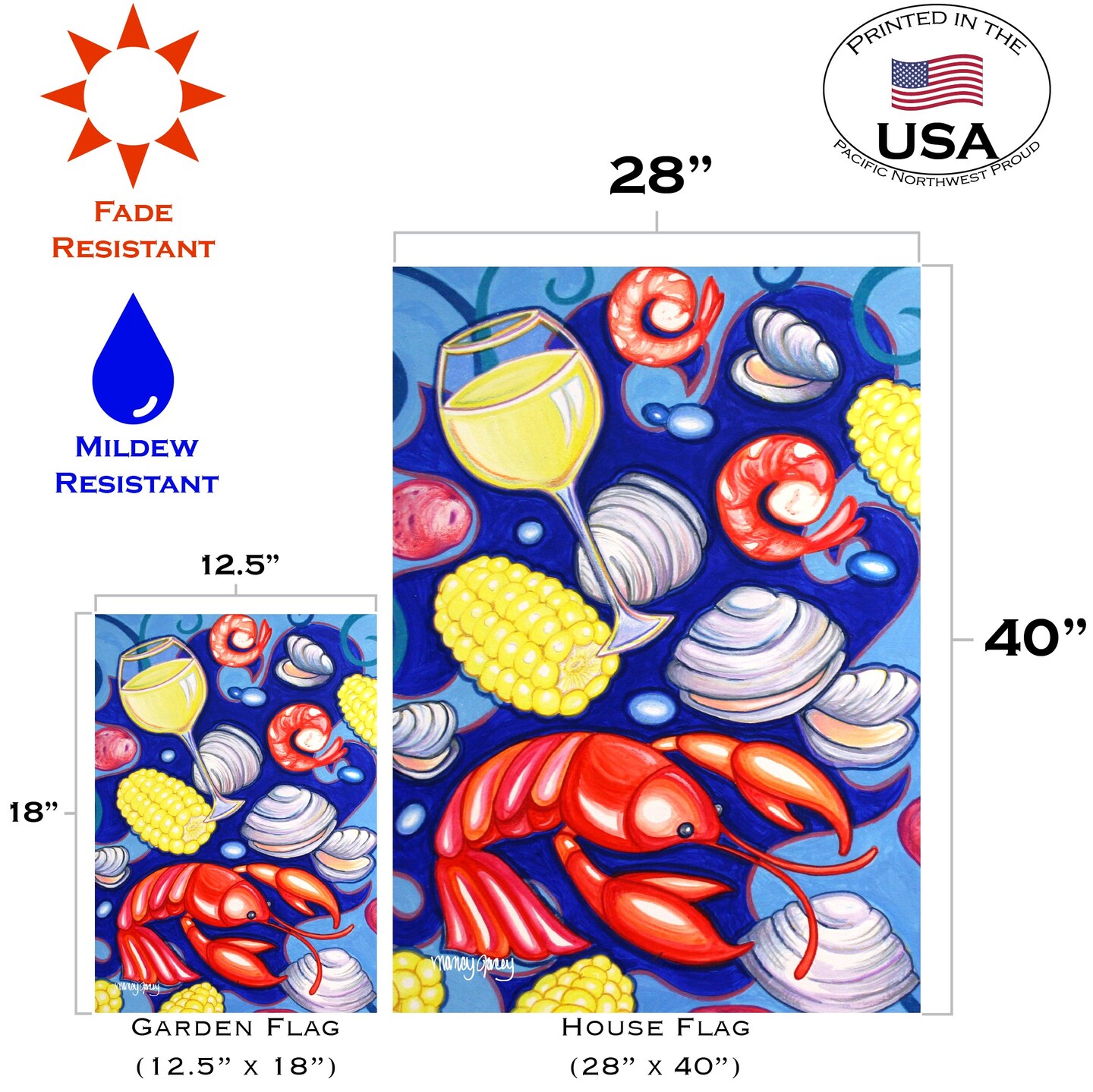 Lobster Buffet Decorative Summer Flag