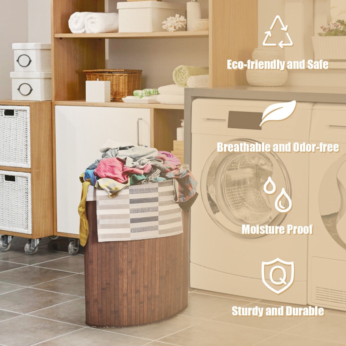 Corner Laundry Hamper Basket with Lid Removable Liner Wicker Black