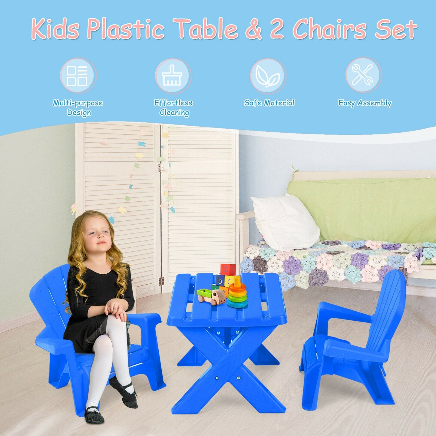 3 Piece Plastic Children Play Table Chair Set Michaels