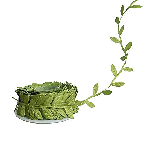 Killer's Instinct Outdoors Leaf Ribbon 20 Yard Fabric Ribbons Roll Green Leaf Ribbon 1" Width Artificial Olive Leaf Trim Ribbon or Gift Wrapping Craft DIY