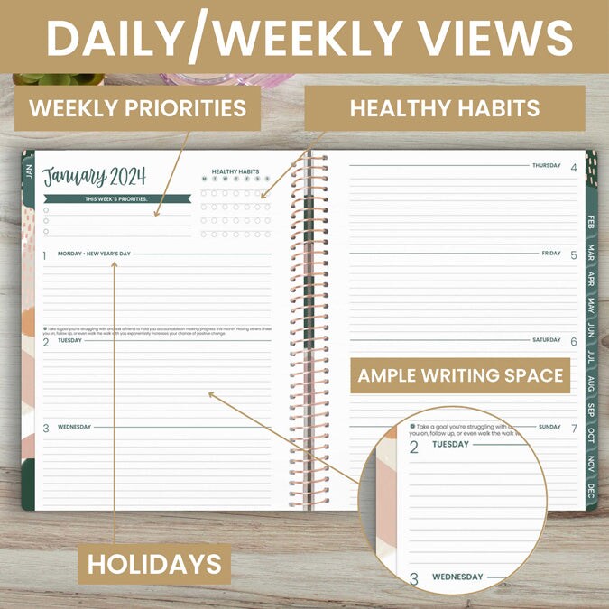 bloom daily planners 2024 Soft Cover Planner, 8.5&#x22; x 11&#x22;, Make Today Count