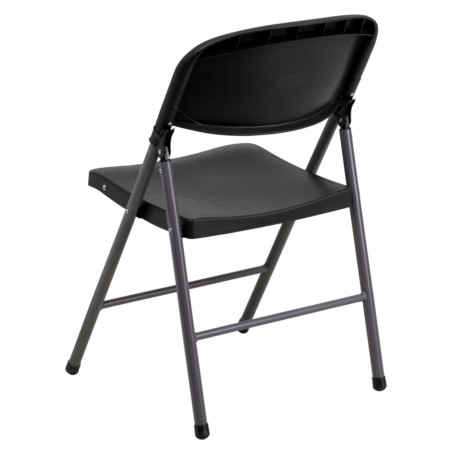 Emma and Oliver Missy Set of 6 330 lb. Capacity Plastic Folding Chairs with Charcoal Frame