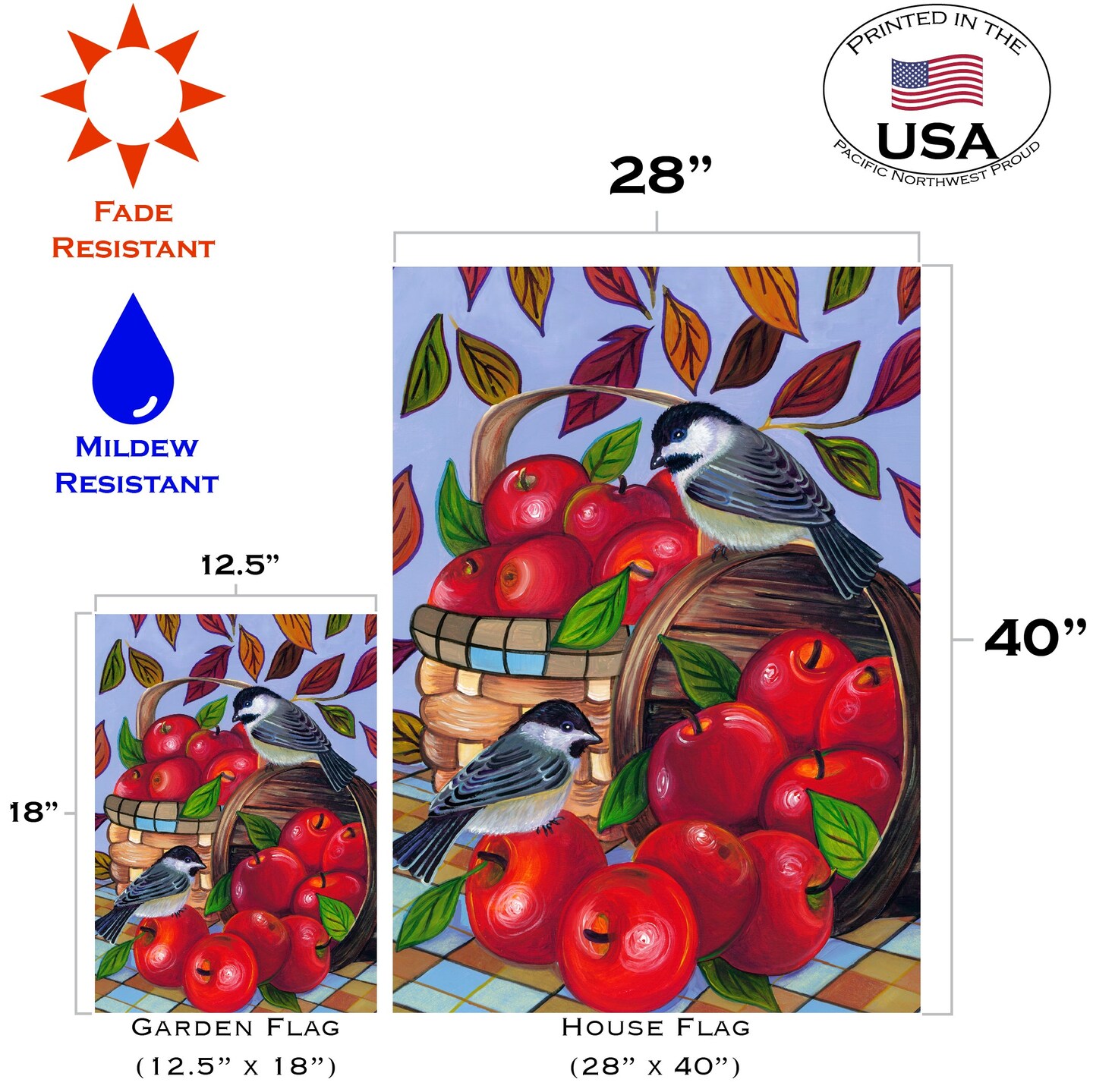 Apple Basket Decorative Fall Flag
