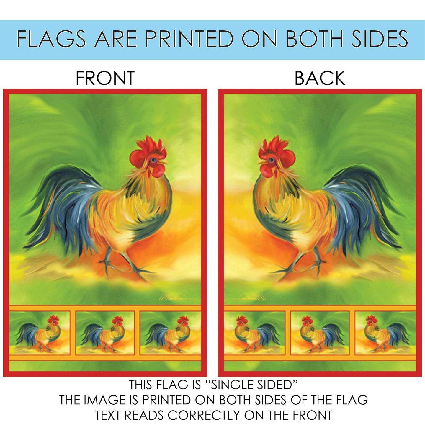 Rooster Decorative Rooster Flag