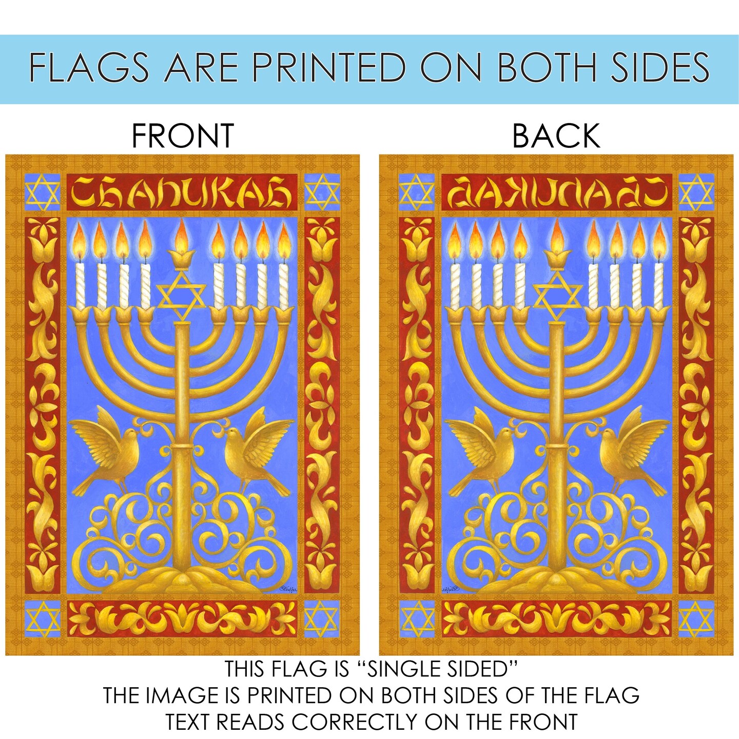 Festival Of Lights Decorative Menorah Flag