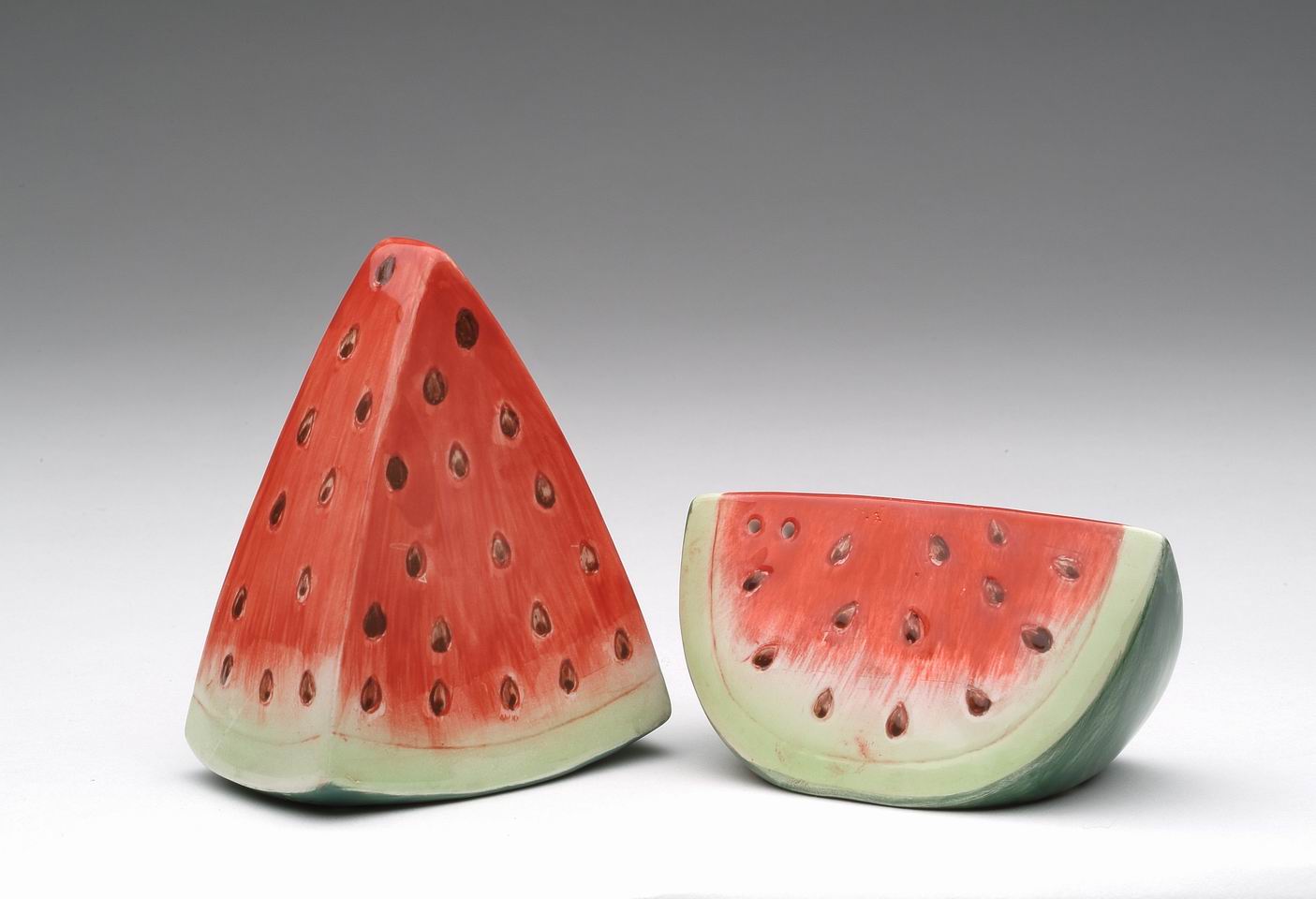 Hand Painted Ceramic Watermelon Salt &#x26; Pepper Shakers, Home D&#xE9;cor, Gift for Her, Gift for Mom, Kitchen D&#xE9;cor, Summer Decor