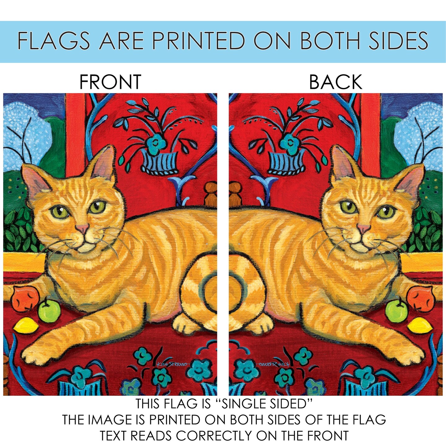 Cattise- Orange Tabby Decorative Cat Flag