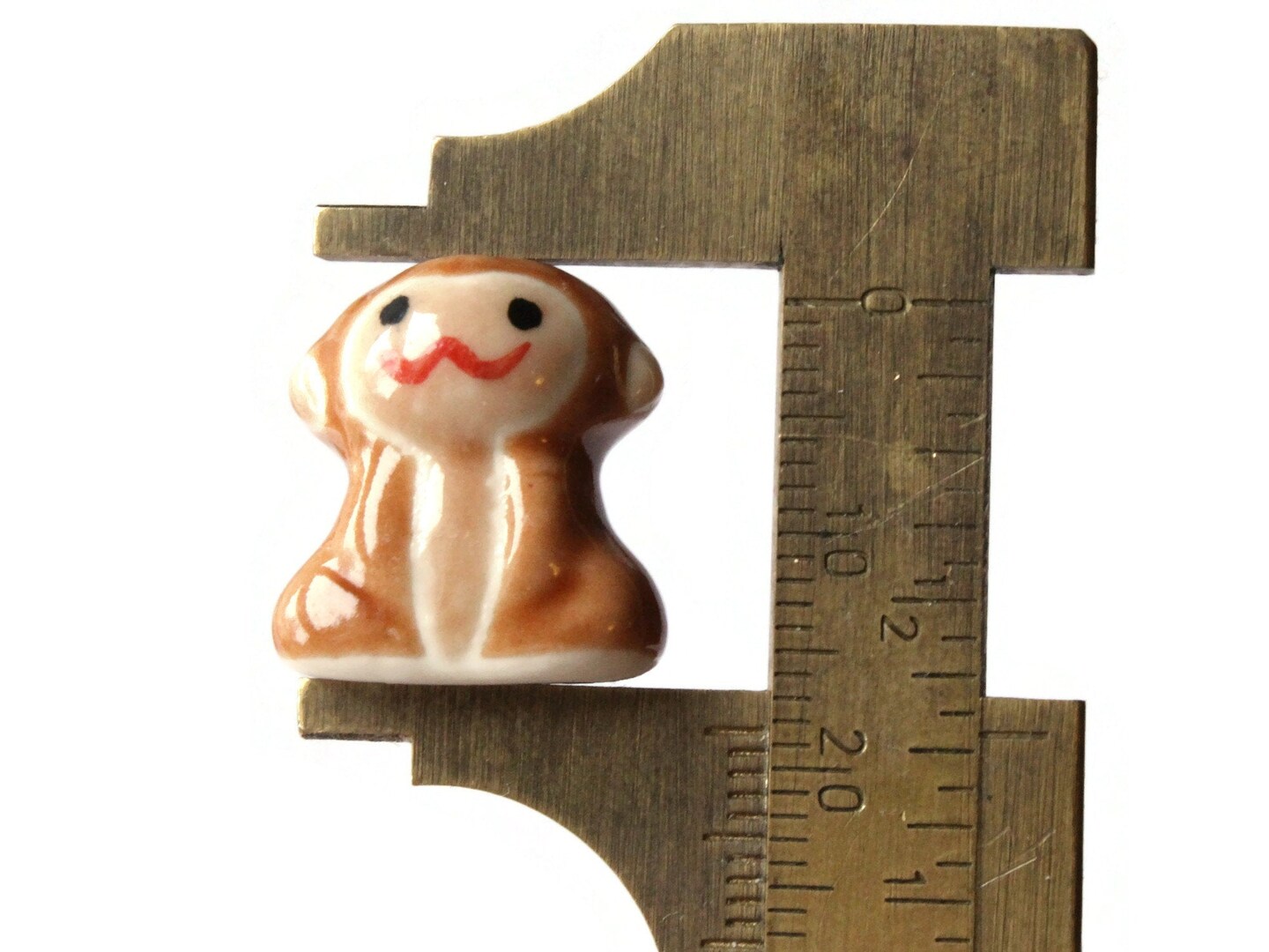 18mm Brown Porcelain Monkey Beads