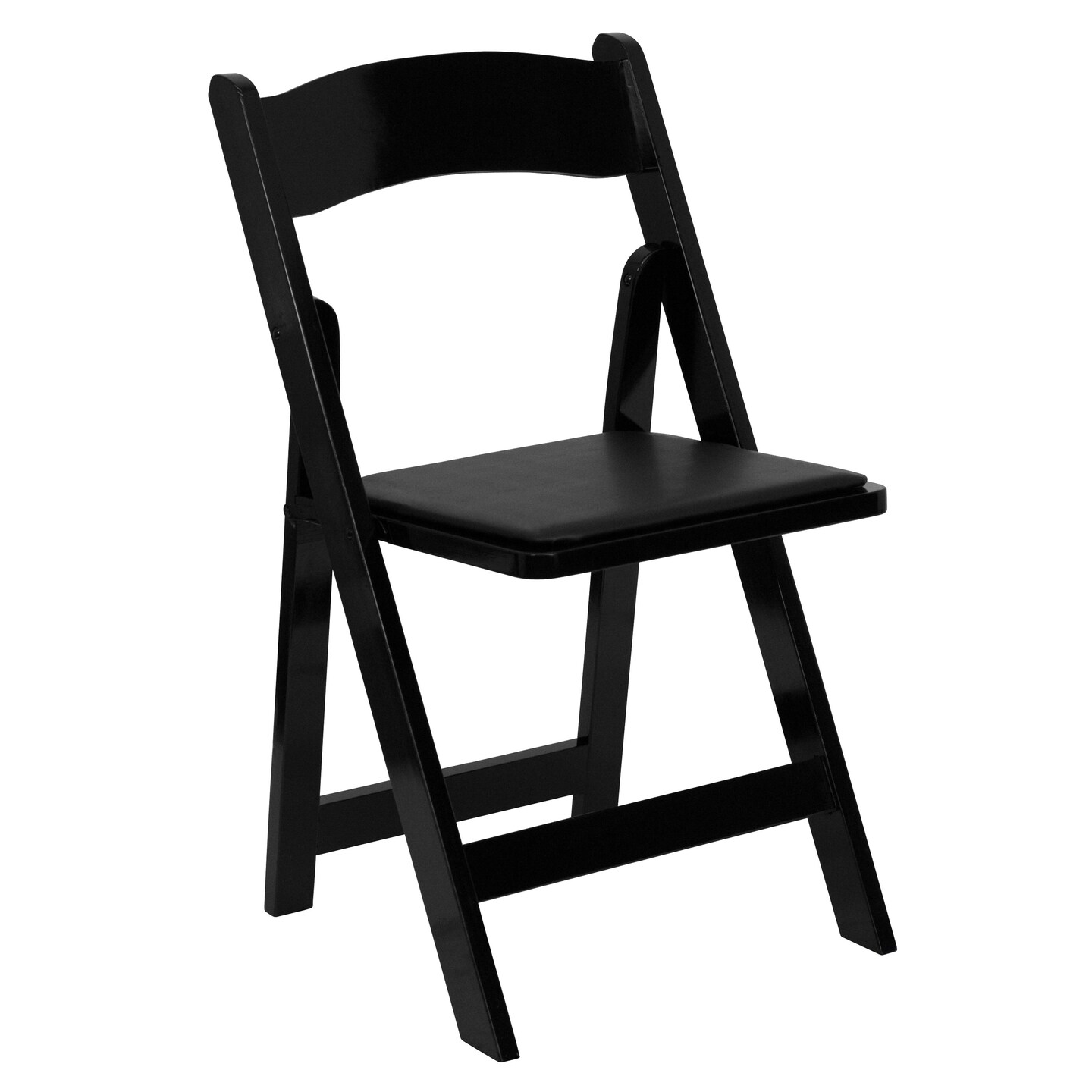 Emma and Oliver 4 Pack Wood Folding Chair with Vinyl Padded Seat