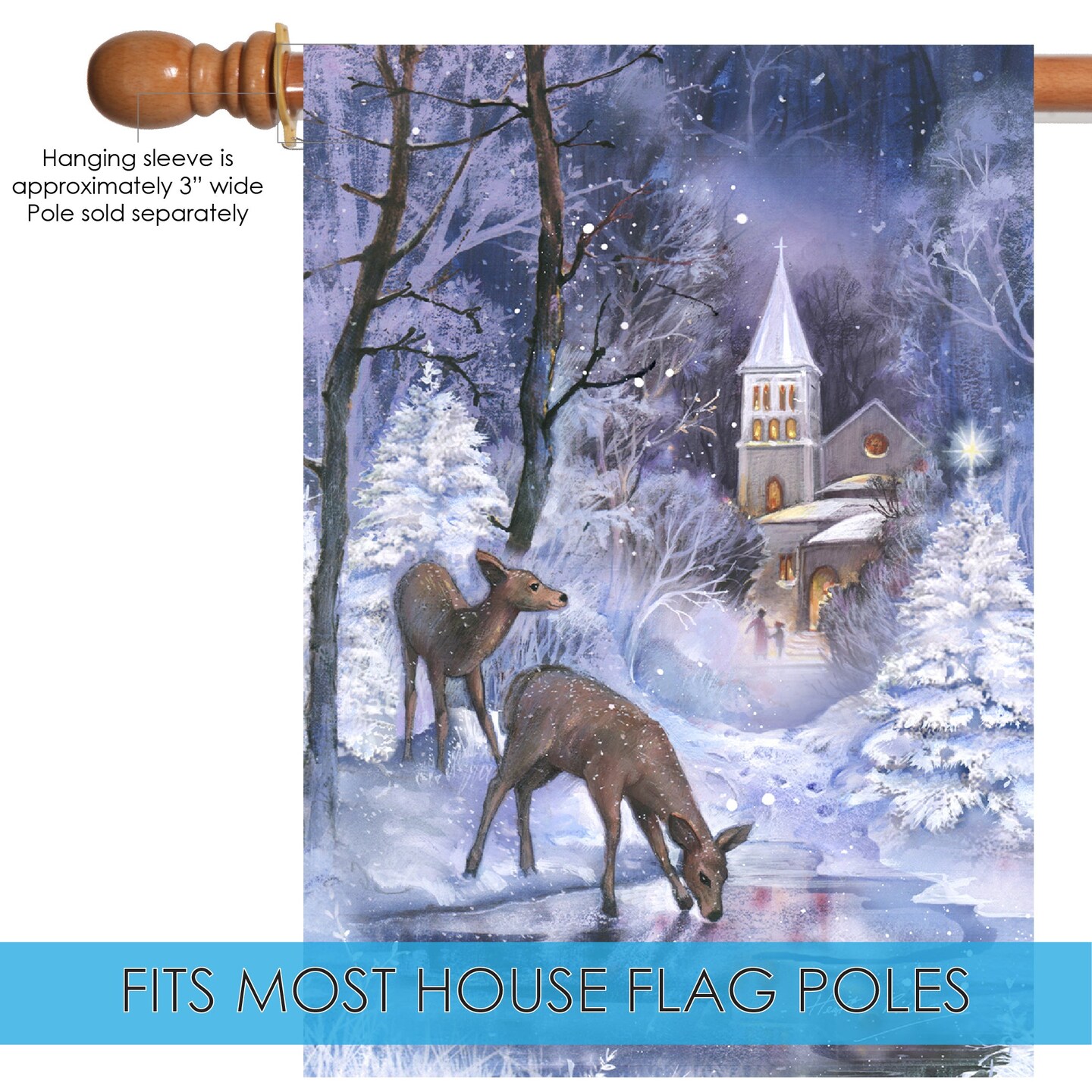 Frozen Fawns Decorative Winter Flag