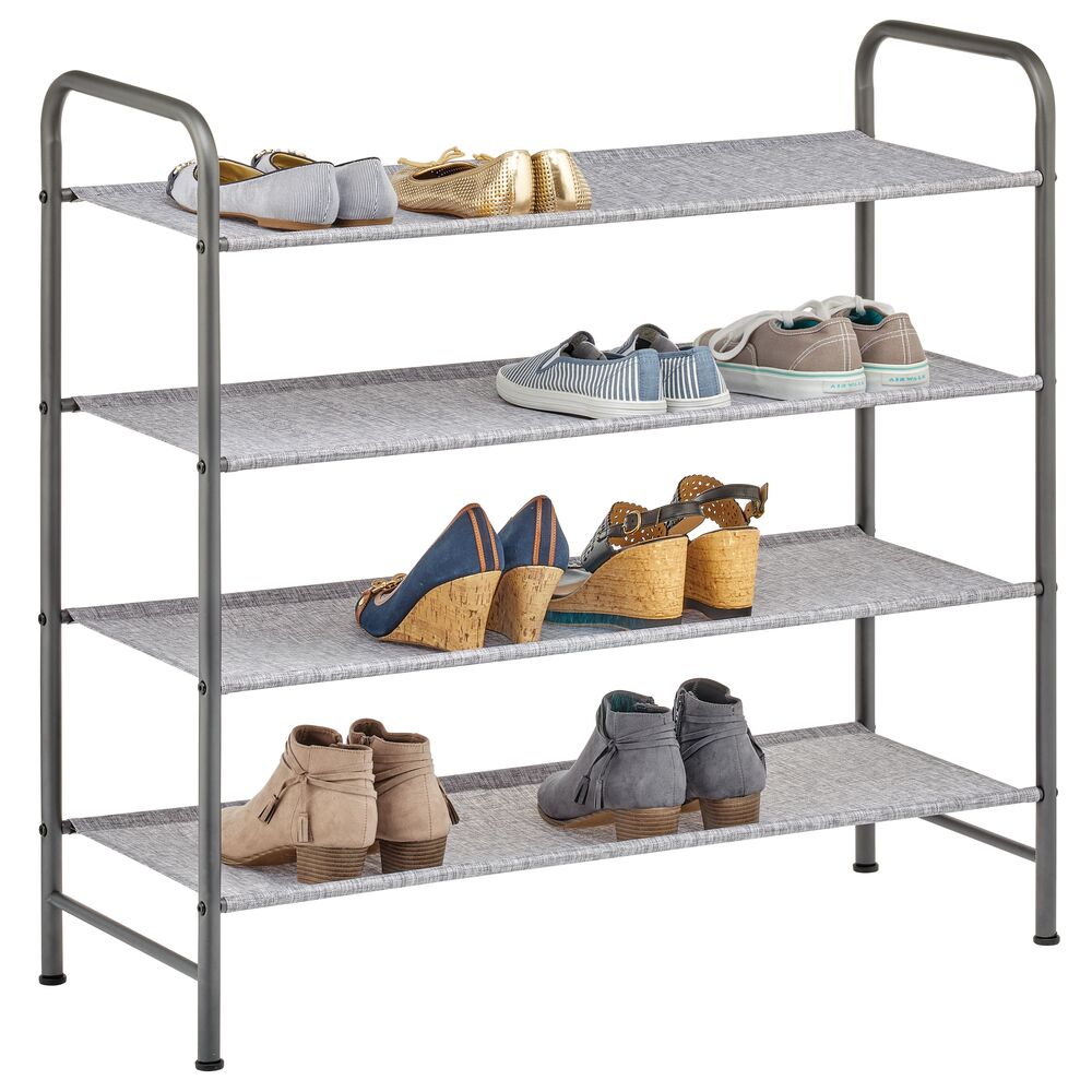 Graphite 4-Tier Metal Shoe Rack