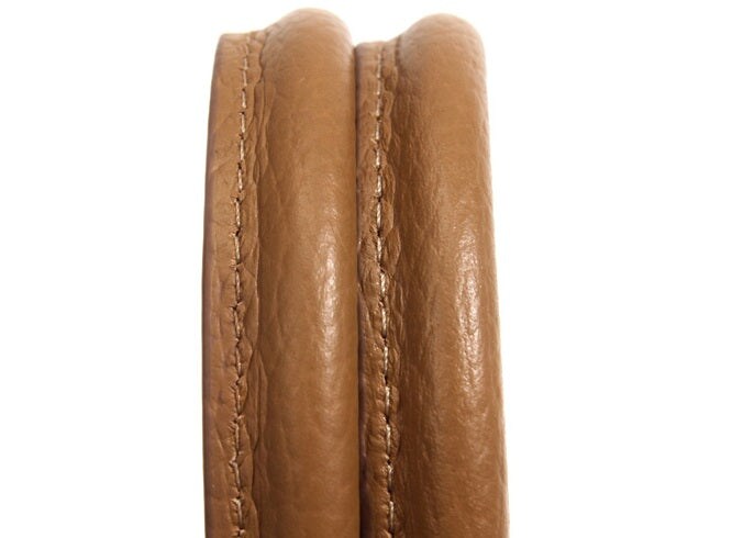 18.2&#x22; byhands Embossed 100% Genuine Leather Tan Purse Handles, Tote Bag Handles (22-4701-E)