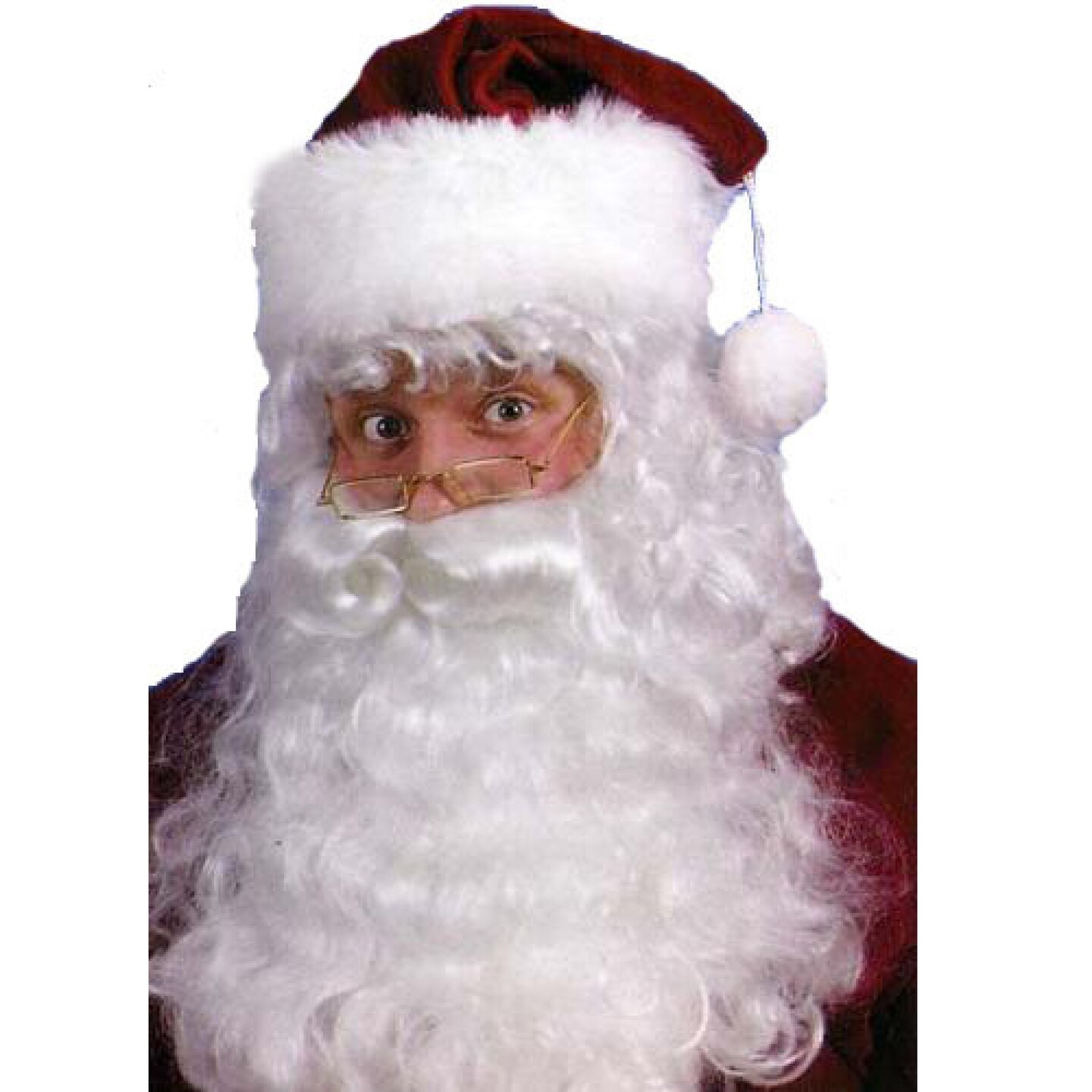 Fun World 8" White Santa Claus Beard Wig and Eyebrows Christmas Unisex Adult Costume Accessory - One Size