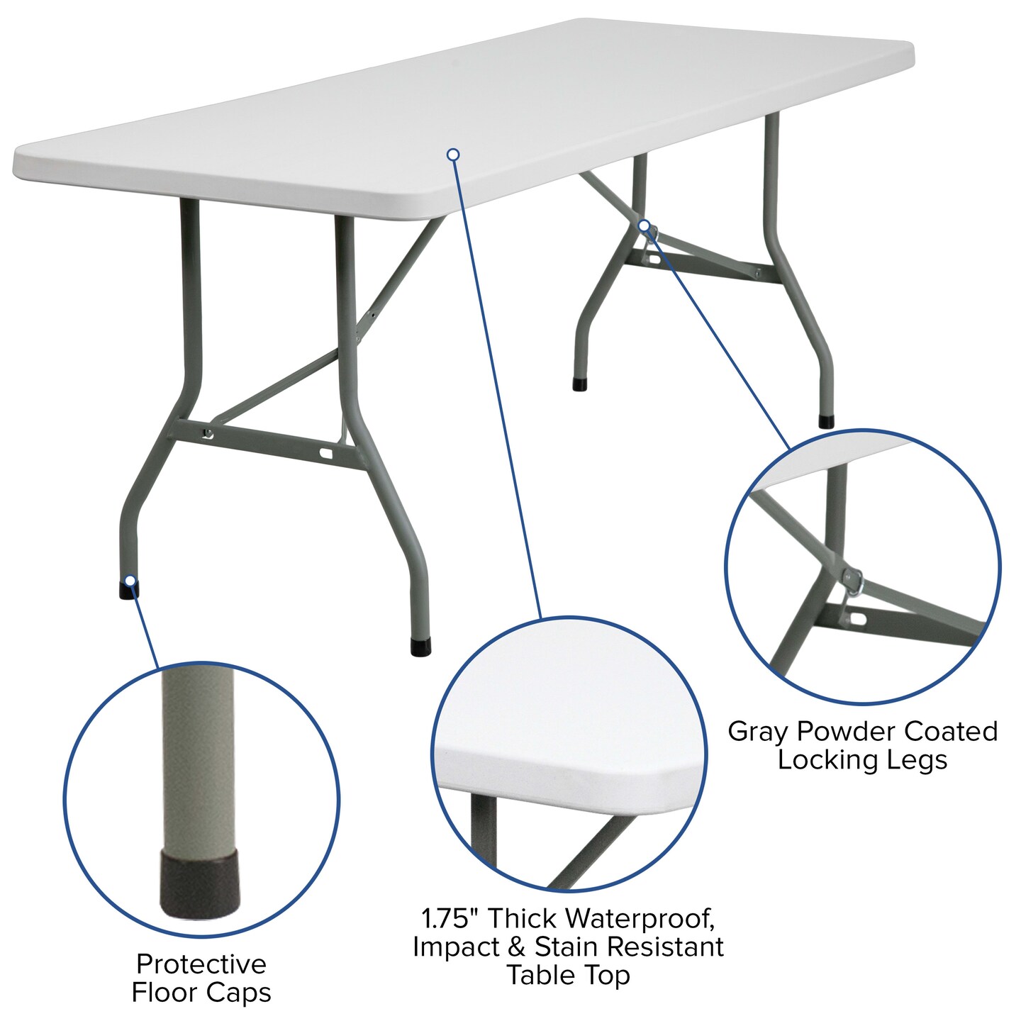 Emma and Oliver 6-Foot Plastic Folding Table
