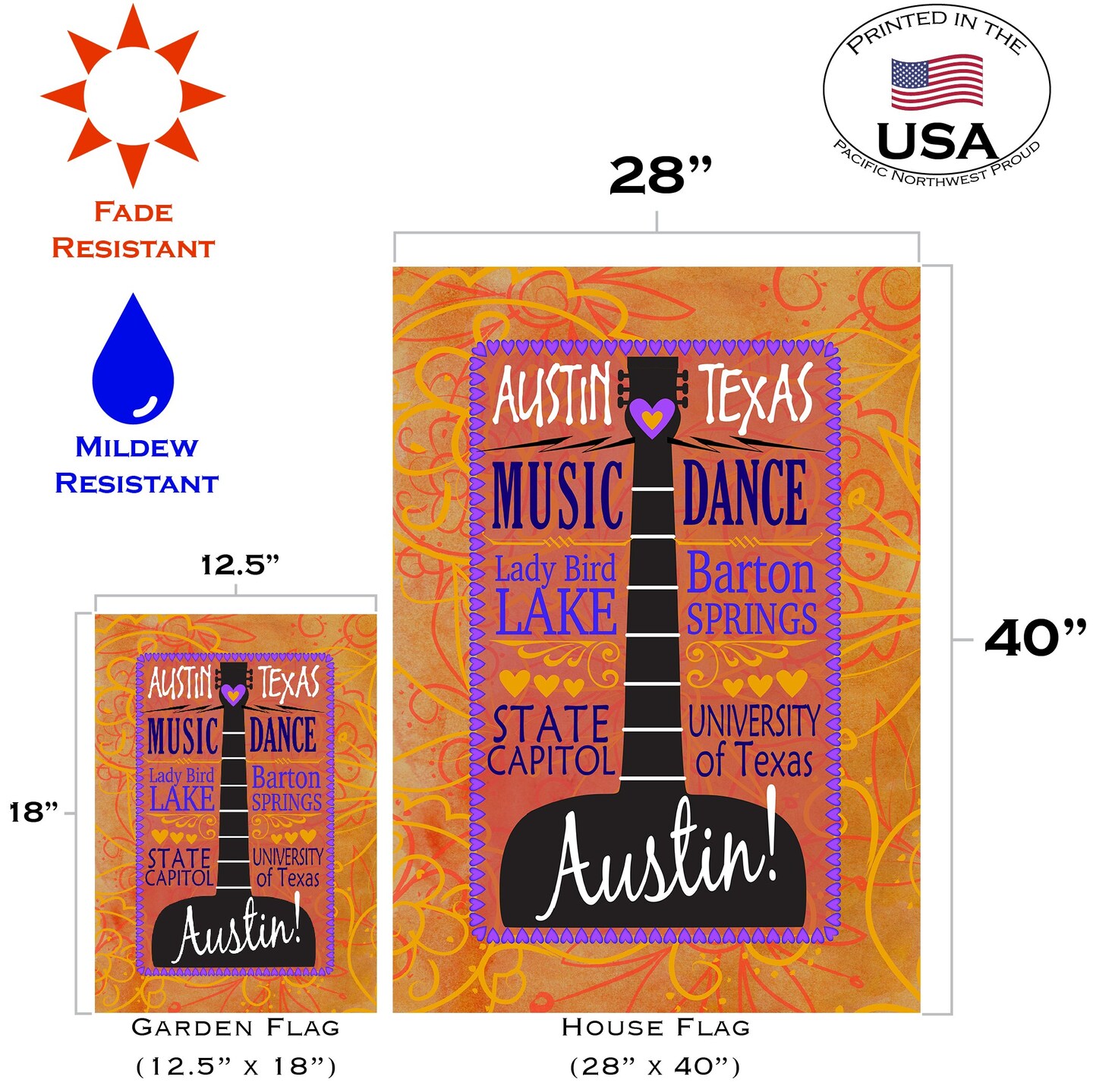 Austin Texas! Decorative Austin Flag