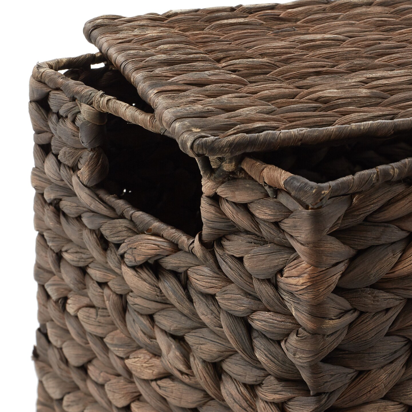 Casafield (Set of 3) Water Hyacinth Storage Baskets with Lids - Small, Medium, Large Woven Nesting Bins for Bathroom, Bedroom, Closets, Shelves