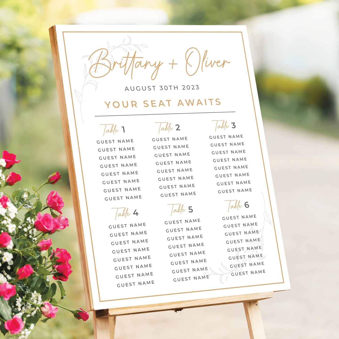 Printed Wedding Seating Chart - Printed Wedding Sign - Wedding Seating Chart - Custom Seating Chart Sign authentic - Personalized Wedding Sign