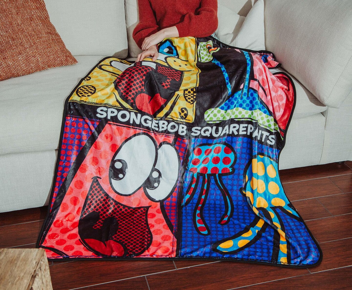 Nickelodeon SpongeBob SquarePants Character Grid Fleece Throw Blanket | 45 x 60 Inches
