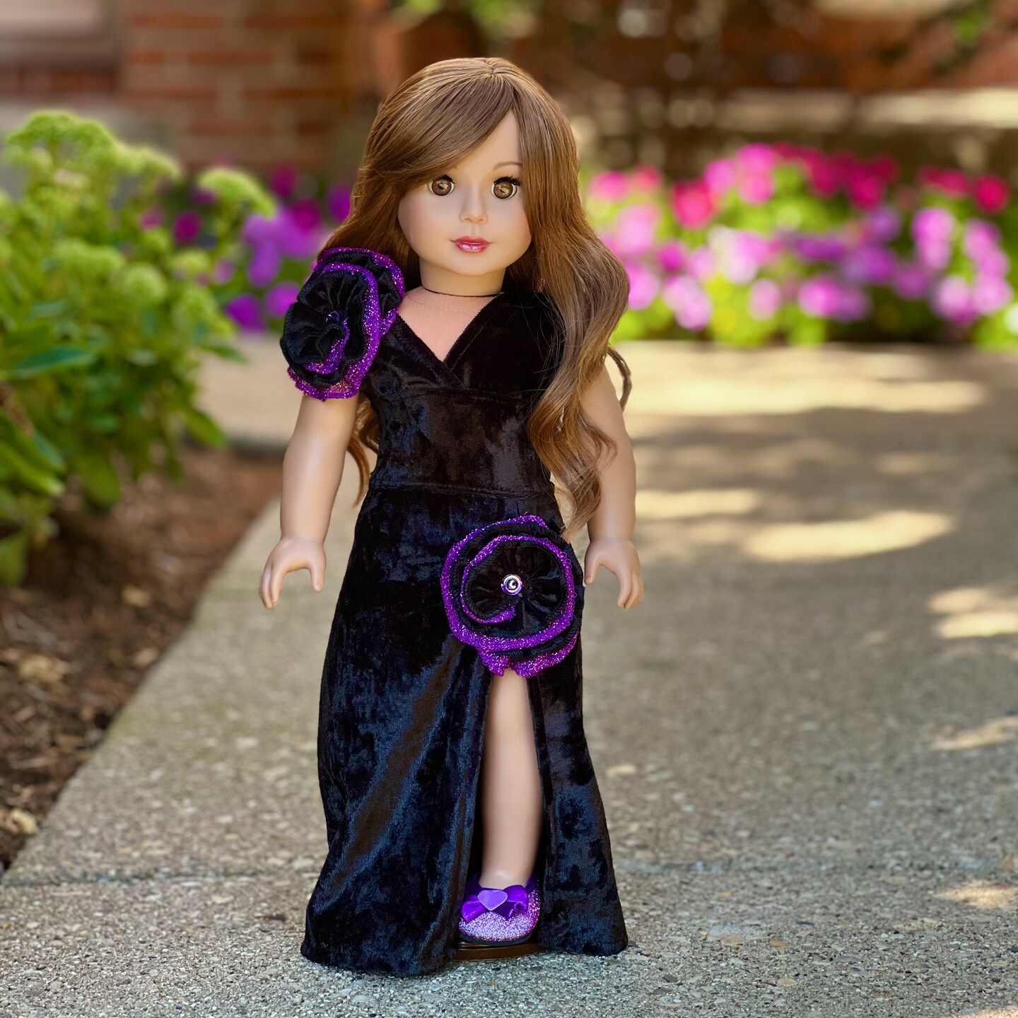 Royal Velvet 3 - Dress Fits 18 inch Doll, Black and Purple Velvet Evening  Gown with Purple Shoes (Doll Not Included) | MakerPlace by Michaels