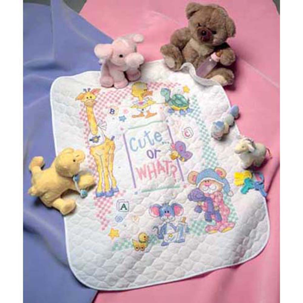 Dimensions  Cute... Or What? Baby Quilt Stamped Cross-Stitch Kit